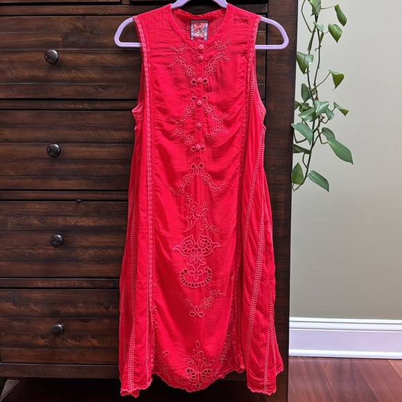Johnny Was Dresses & Skirts - Johnny Was Red Sleeveless Midi Sundress-Large